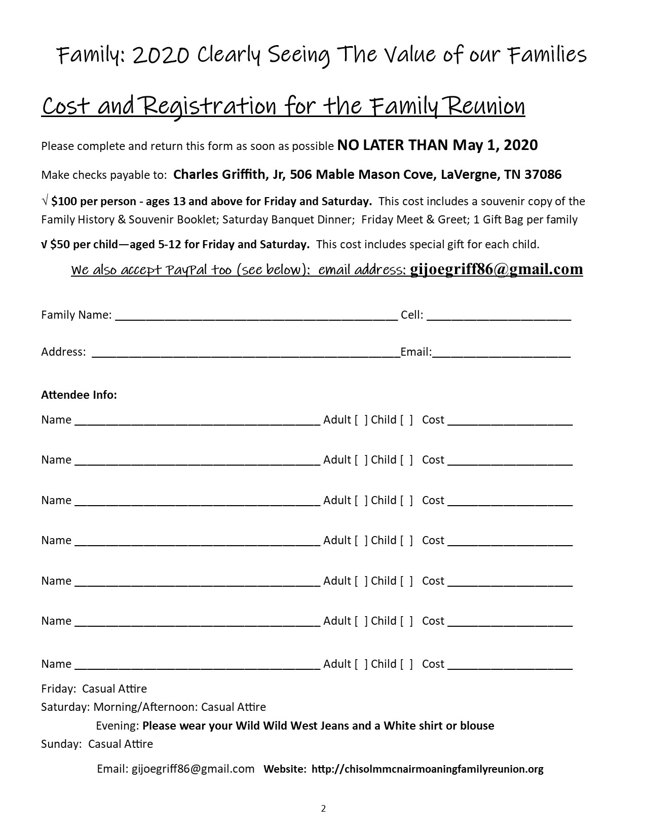 2019 Reunion save the date 2019 griff